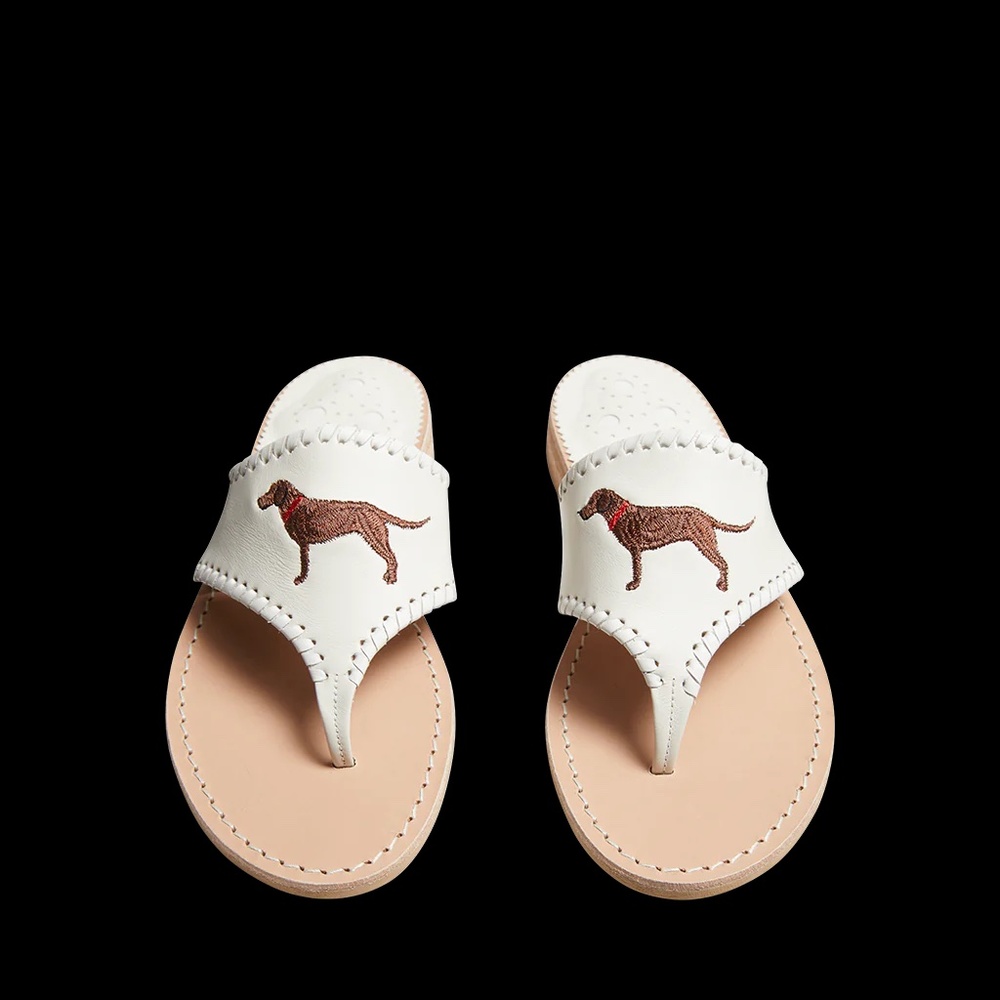 NIB Chocolate Lab Embroidered Sandal